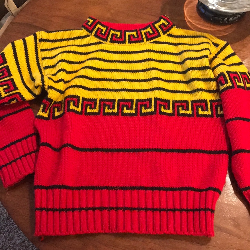 Vintage ski sweater. Michel sport. Vibrant colors